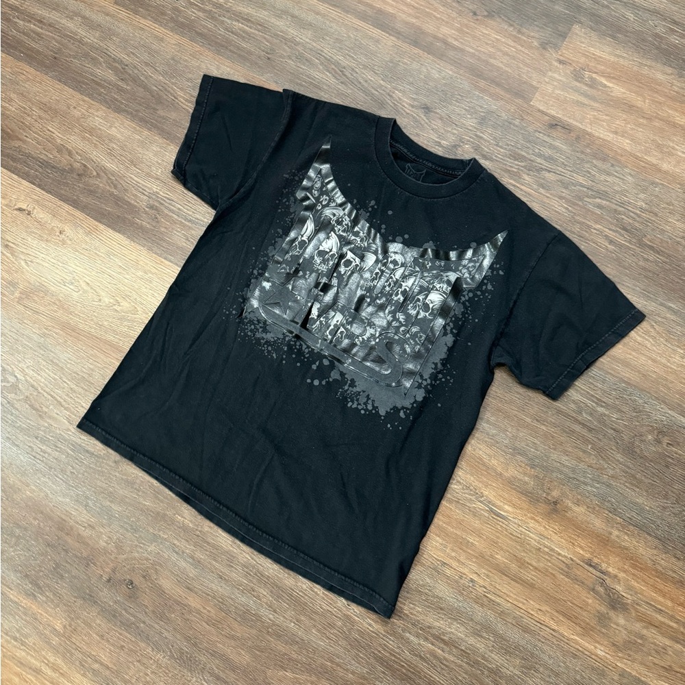 VTG Style Tapout MPS Shirt Mens Large Black Gray Skull Gothic MMA‎ MPS Y2K